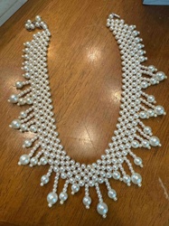 Vintage Faux Pearl Bib Necklace