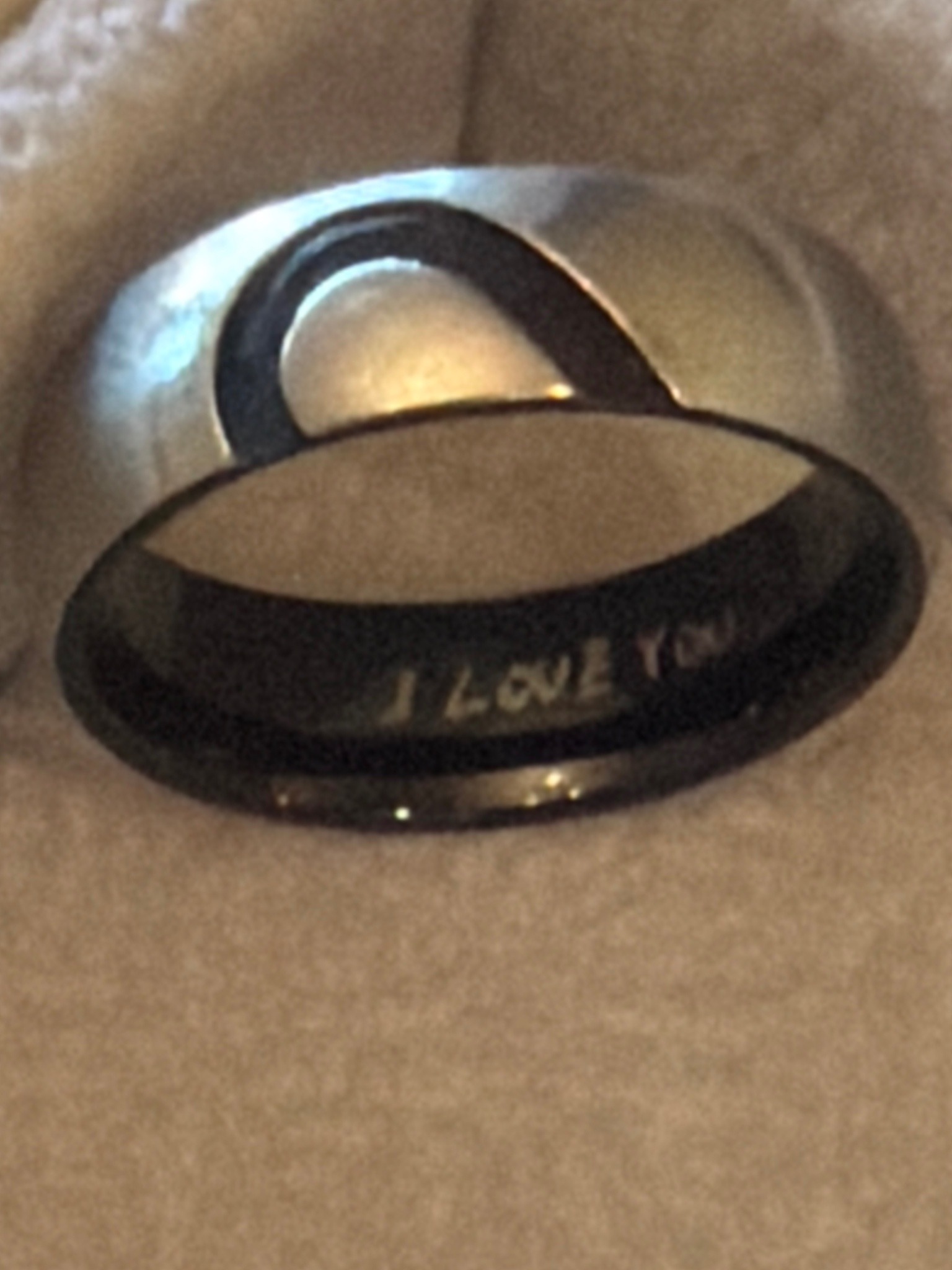 Submitted photo of Engraved metal band ring