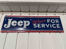 Vintage Jeep 'Wave for Service' Advertising Sign