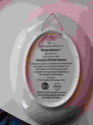 Lena Liu's 'Remembrance' Oval Collector's Plate, 1996