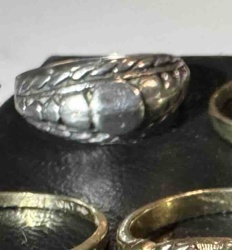 Silver-Toned Textured Ring