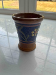 Hand-Painted Ceramic Vase with Floral Design