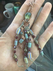 Beaded and Leather Tassel Charm