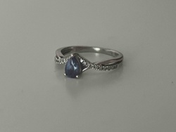 Alexandrite and Diamond White Gold Ring