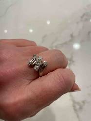 Bypass Style Diamond or Diamond Simulant Ring
