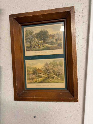 Currier & Ives Framed Diptych Lithographs