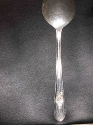 Art Deco Silver-Plated Ladle with Floral and Geometric Engraving