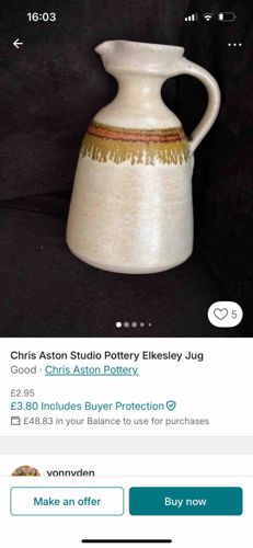 Chris Aston Studio Pottery Elkesley Jug