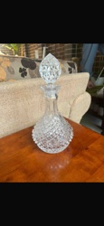 Cut Glass Decanter with Faceted Stopper