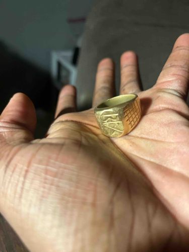 Gold Signet Ring with Engraved Motif