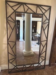 Geometric Metal Framed Leaner Mirror