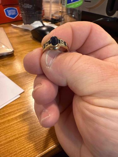 Gold-Toned Triple-Stone Sapphire Ring