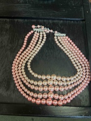 Multi-Strand Faux Pearl Graduated Necklace