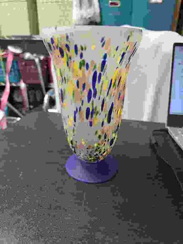 Confetti Sprinkled Hand-Blown Art Glass Vase