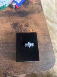 Tanzanite and Peridot Cluster Ring