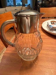 Glass and Metal Iced Tea or Water Pitcher