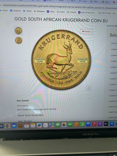 Gold South African Krugerrand Coin (BU)