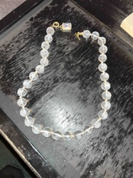 Faceted Clear Bead Necklace with Gold-Tone Toggle Clasp