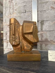 Abstract Brass Sculpture 'Faces' by Lynn