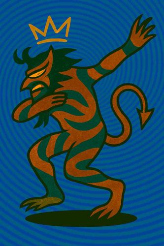 Dabbing Devil with Crown Digital Art