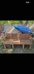 Hand-built Rustic Outdoor Wooden Bench