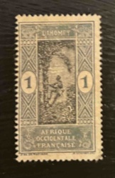 Dahomey and Afrique Occidentale Francaise 1 Centime Stamp