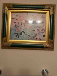 Framed Abstract Print (Likely Miró Reproduction)