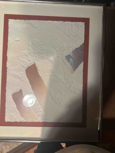 Framed Abstract Mixed Media Art Piece (Paper/Textured Medium)