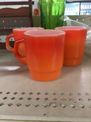 Vintage Ombre Milk Glass Stacking Mugs