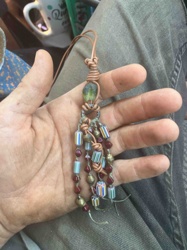 Bohemian Beaded Leather Tassel Charm