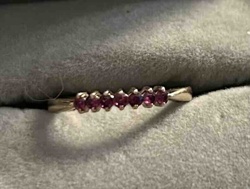 14k Yellow Gold Seven-Stone Ruby Stacking Ring