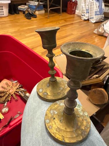 Vintage Brass Baluster Candlesticks