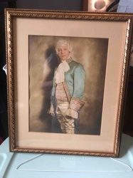 Framed Portrait Photograph of a Man in 18th-Century Attire