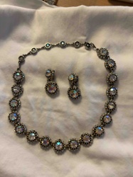 Vintage Crystal Necklace and Earrings Set