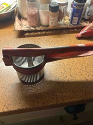 Vintage Red Hand-Crank Food Mill