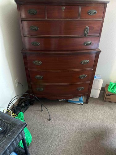 Vintage Federal Style Mahogany Highboy Dresser