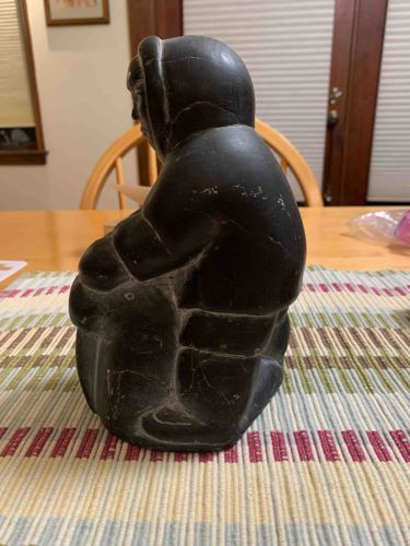 Inuit Soapstone Sculpture of a Crouching Figure