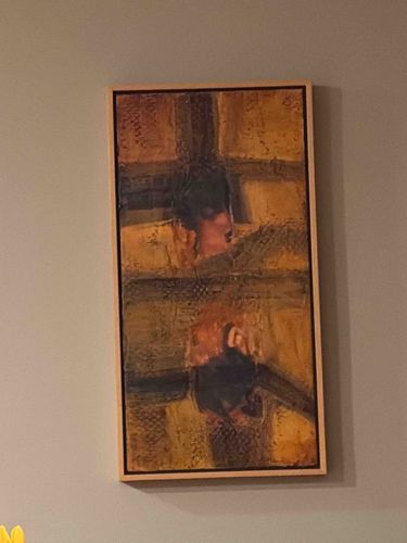 Mixed-Media Figurative Abstract Painting