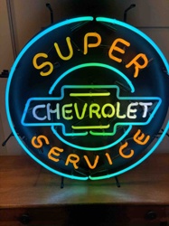 Vintage Chevrolet Super Service Neon Sign