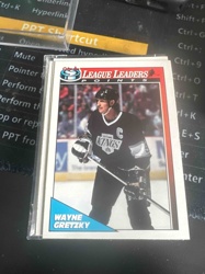 1990 Score Hockey Wayne Gretzky 'League Leaders' Trading Card