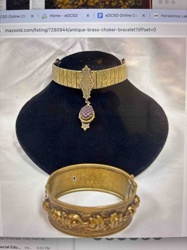 Antique Brass Choker and Bracelet Set