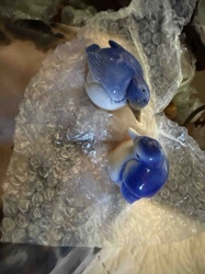 Pair of Blue Bird Ceramic Salt and Pepper Shakers