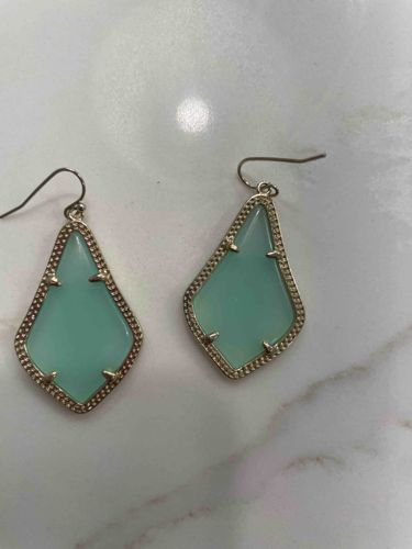 Teal Gemstone Dangle Earrings