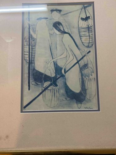 Monochromatic Figurative Scene Print