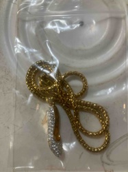 Gold-toned Necklace with Crystal-Covered High Heel Shoe Pendant
