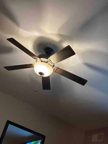 Standard Black/Bronze Five-Blade Ceiling Fan with Integrated Light Kit