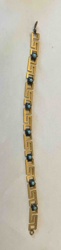 Greek Key Bracelet with Blue Cabochons