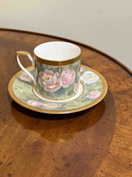 Floral Demitasse Cup and Saucer Set