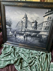 Parisian Street Scene Oil Painting by Lambert