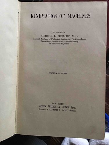 Kinematics of Machines (Fourth Edition)